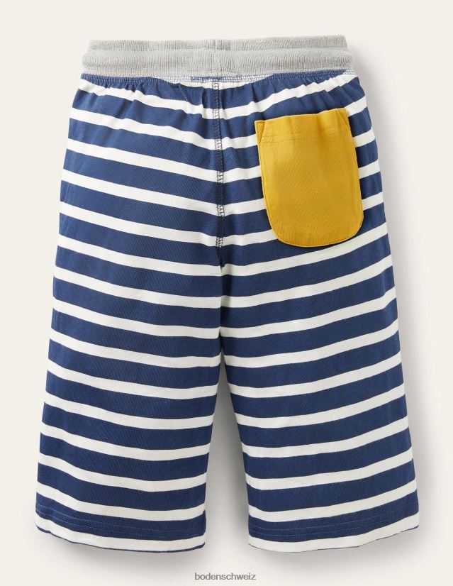 Boden Jungen Jersey-Taschen VH86PT877 Kleidung College-Marineblau und Elfenbein