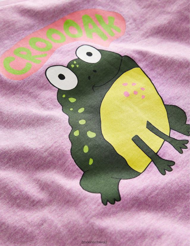 Boden Jungen Entspanntes Frosch-T-Shirt VH86PT861 Kleidung lila Frosch