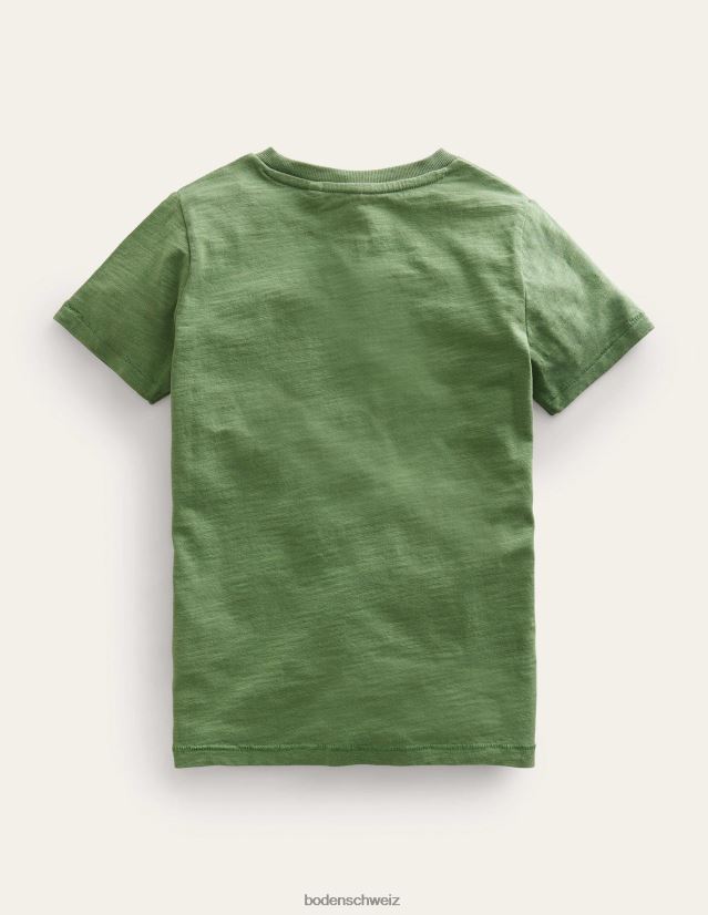 Boden Jungen Gewaschenes Slub-T-Shirt VH86PT870 Kleidung Safarigrün