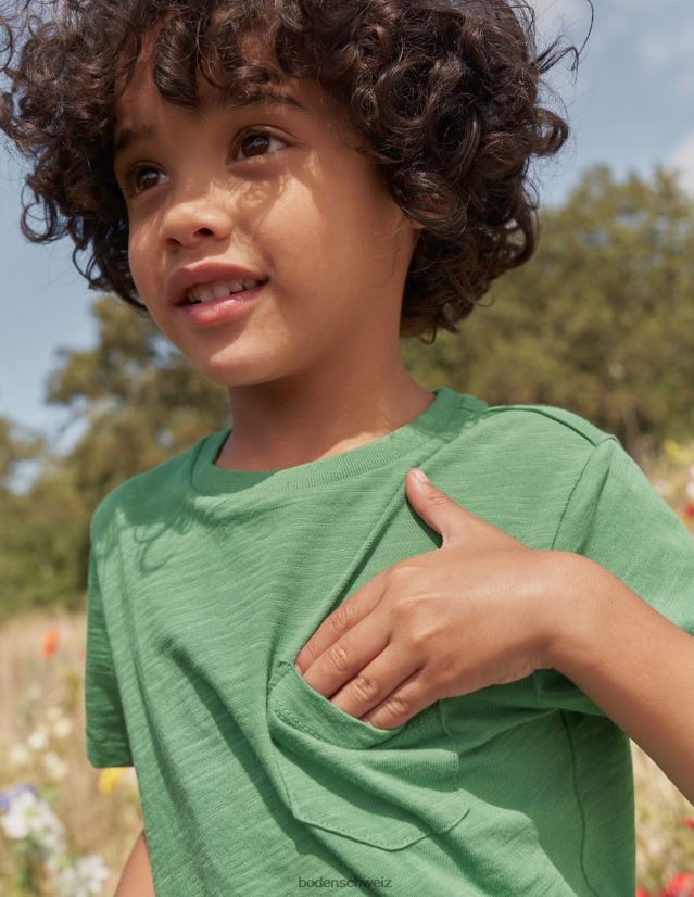 Boden Jungen Gewaschenes Slub-T-Shirt VH86PT870 Kleidung Safarigrün
