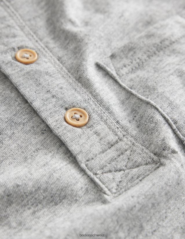 Boden Jungen Henley-T-Shirt aus gewaschener Baumwolle VH86PT3029 Kleidung grauer Mergel