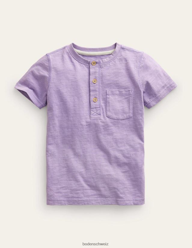 Boden Jungen Henley-T-Shirt aus gewaschener Baumwolle VH86PT868 Kleidung nebliger Lavendel