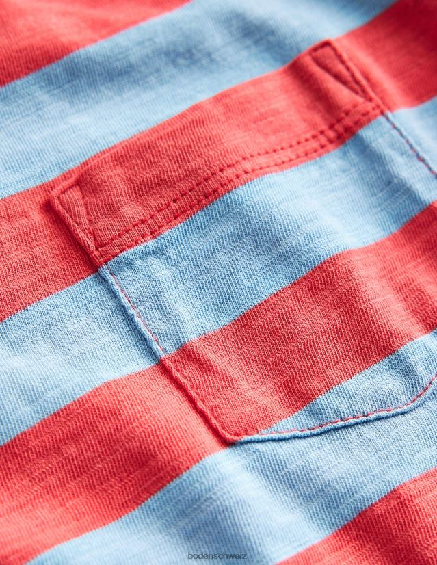 Boden Jungen Langärmliges, gewaschenes T-Shirt VH86PT846 Kleidung Dämmerungsblau/Marmelade