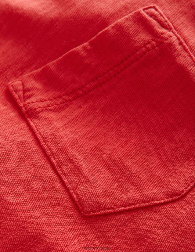 Boden Jungen Langärmliges, gewaschenes T-Shirt VH86PT867 Kleidung Rockabilly-Rot