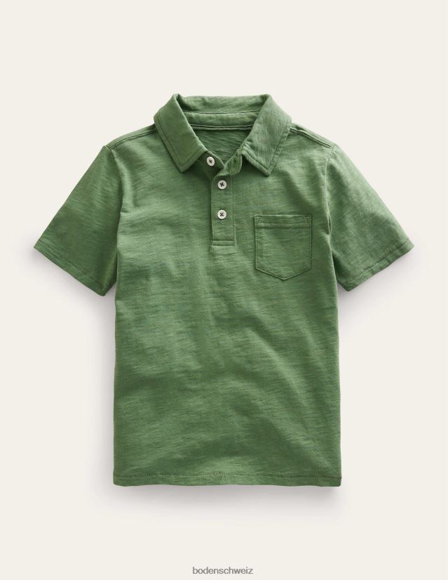 Boden Jungen Poloshirt aus geflammtem Jersey VH86PT855 Kleidung Safarigrün