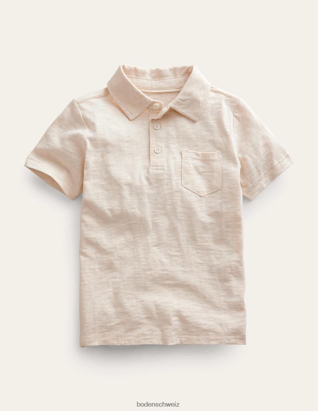 Boden Jungen Poloshirt aus geflammtem Jersey VH86PT859 Kleidung Vanilleschote weiß