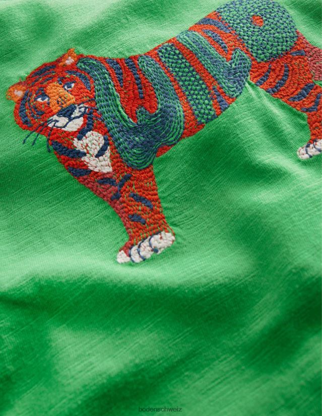 Boden Jungen T-Shirt aus Baumwolle mit Tierprint VH86PT858 Kleidung Aloe grüner Tiger