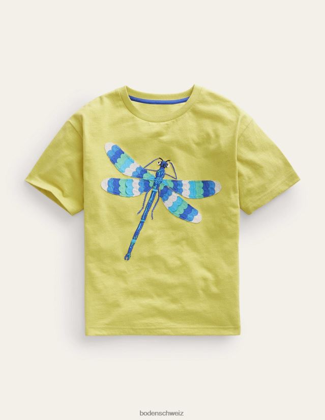 Boden Jungen T-Shirt mit Libellen-Applikation VH86PT865 Kleidung Stachelbeergelb