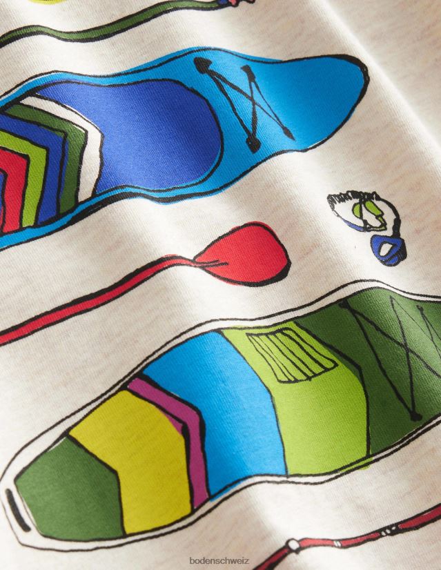 Boden Jungen T-Shirt mit Paddle-Board-Print VH86PT866 Kleidung Haferflocken