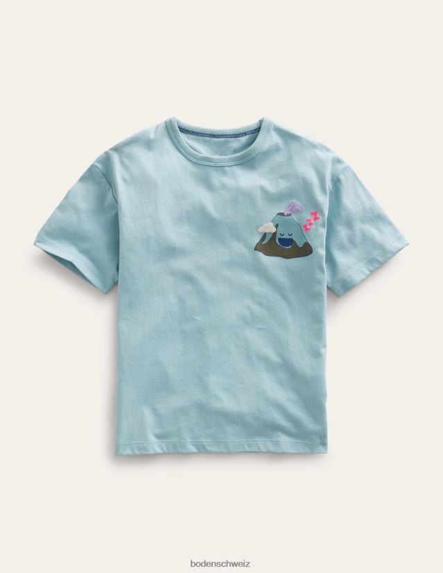 Boden Jungen T-Shirt vorne und hinten VH86PT853 Kleidung Turmalinblauer Berg