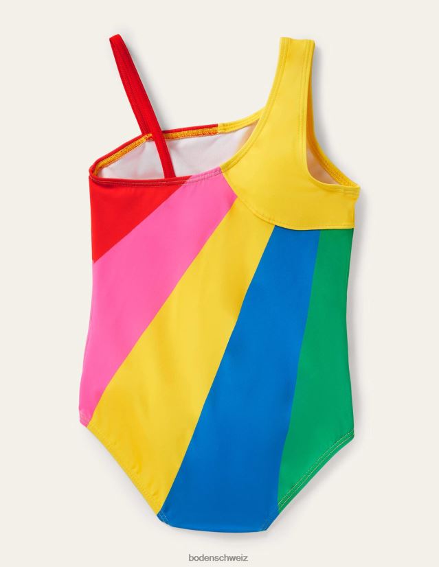Boden Mädchen Badeanzug mit einer Schulter VH86PT3299 Kleidung Multi-Sonnenstrahl