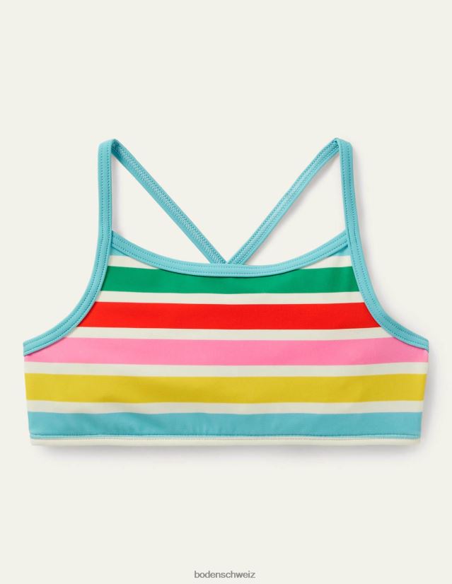 Boden Mädchen Gemustertes Bikinioberteil VH86PT3125 Kleidung Elfenbein/Multi-Regenbogen