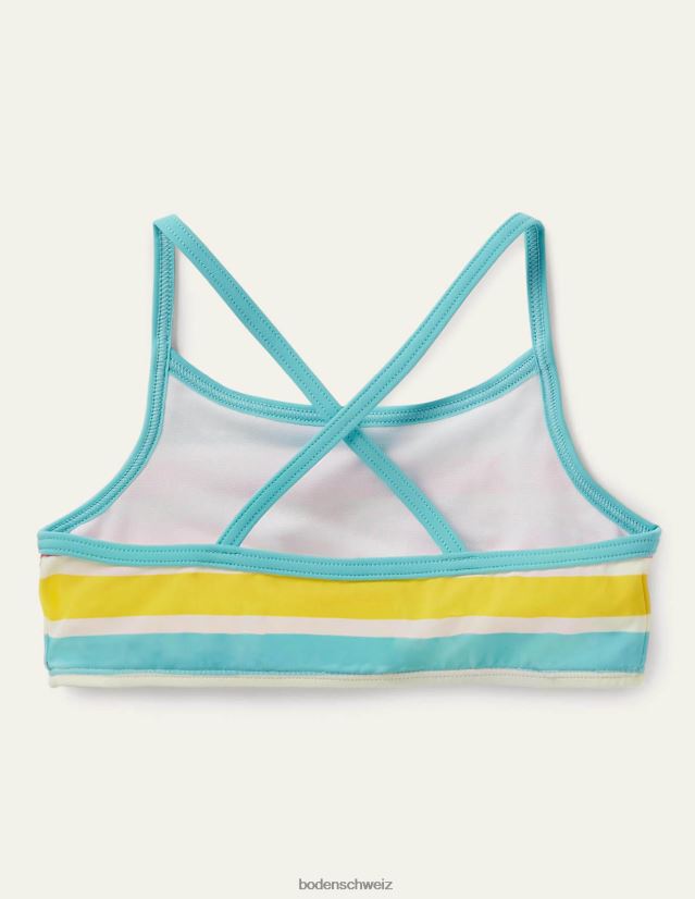 Boden Mädchen Gemustertes Bikinioberteil VH86PT3125 Kleidung Elfenbein/Multi-Regenbogen