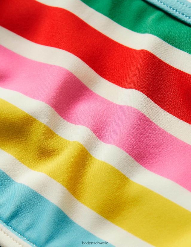 Boden Mädchen Gemustertes Bikinioberteil VH86PT3125 Kleidung Elfenbein/Multi-Regenbogen