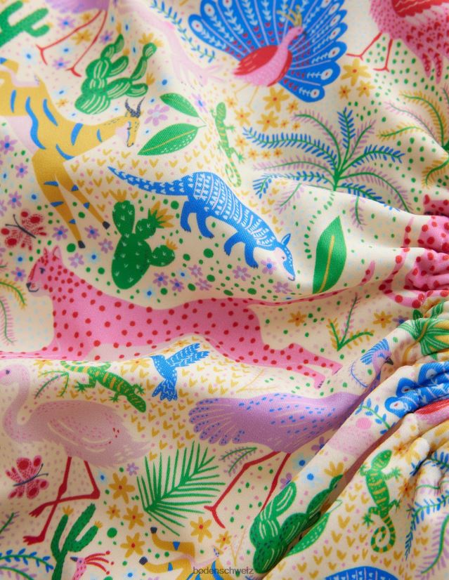 Boden Mädchen Geraffter, ausgeschnittener Badeanzug VH86PT2637 Kleidung Multi-Mini-Wüste