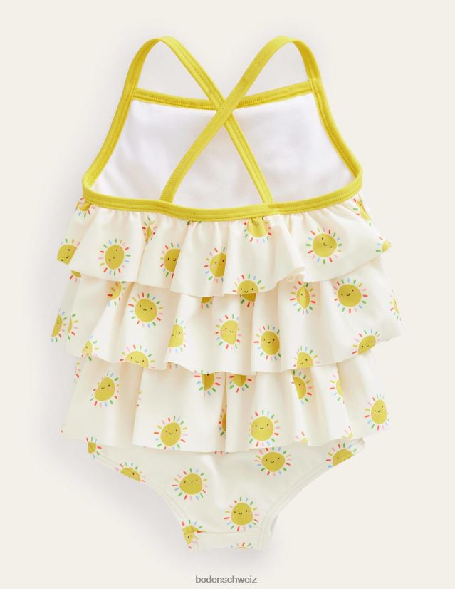 Boden Mädchen Gestufter Badeanzug mit Rüschen VH86PT3057 Kleidung Multi-Regenbogen-Sonnen
