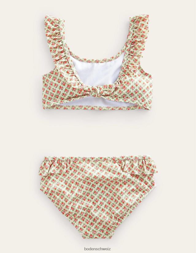 Boden Mädchen Rüschenbikini zum Zurückbinden VH86PT2832 Kleidung Vanilleschoten-Mikroblumenstrauß