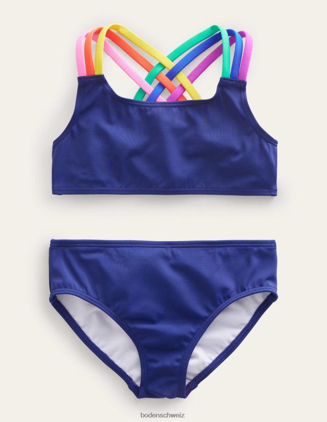 Boden Mädchen Regenbogen-Bikini mit überkreuztem Rücken VH86PT3218 Kleidung Harmonie blau