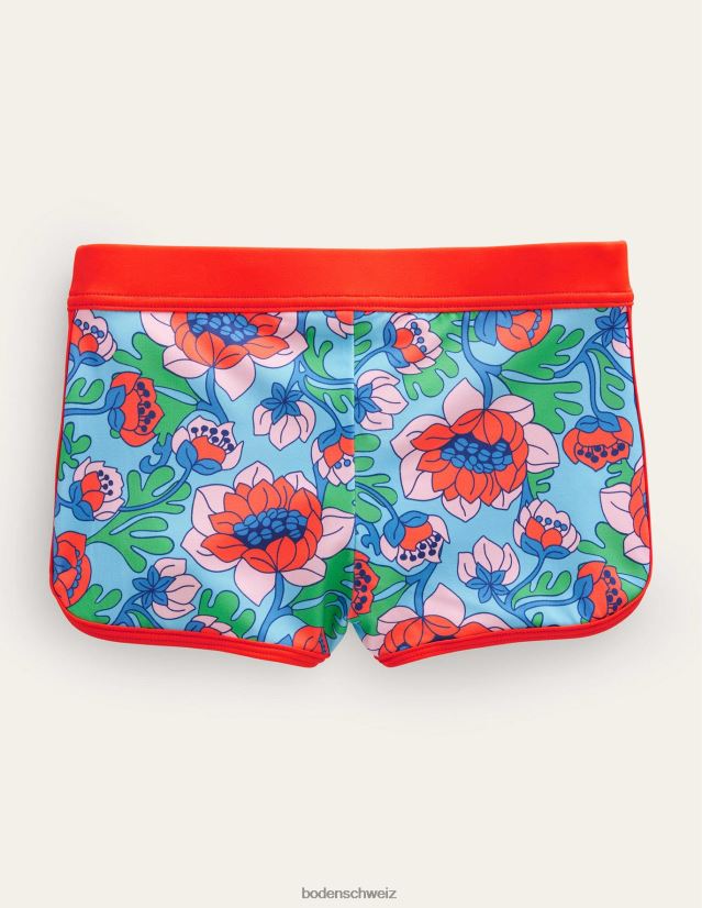 Boden Mädchen gemusterte Badeshorts VH86PT3258 Kleidung roter Mohn, Frühlingszeit, blumig
