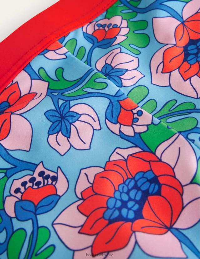 Boden Mädchen gemusterte Badeshorts VH86PT3258 Kleidung roter Mohn, Frühlingszeit, blumig