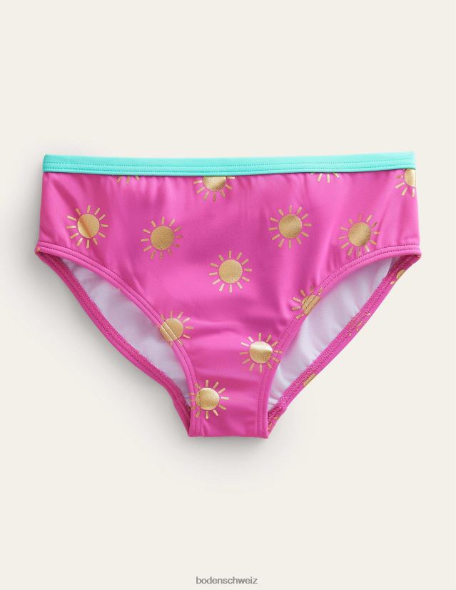 Boden Mädchen gemusterte Bikinihose VH86PT2897 Kleidung Kitzelnde Sonnen aus Roségoldfolie