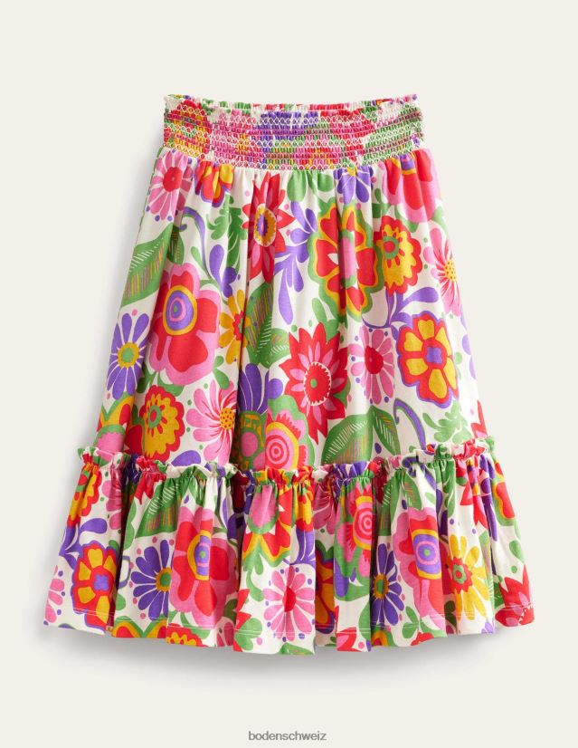 Boden Mädchen Bedruckter Maxirock aus Jersey VH86PT3225 Kleidung Multi-Festival-Blumen