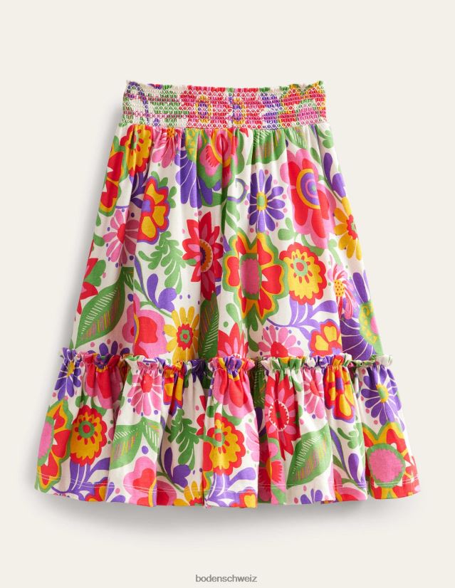 Boden Mädchen Bedruckter Maxirock aus Jersey VH86PT3225 Kleidung Multi-Festival-Blumen