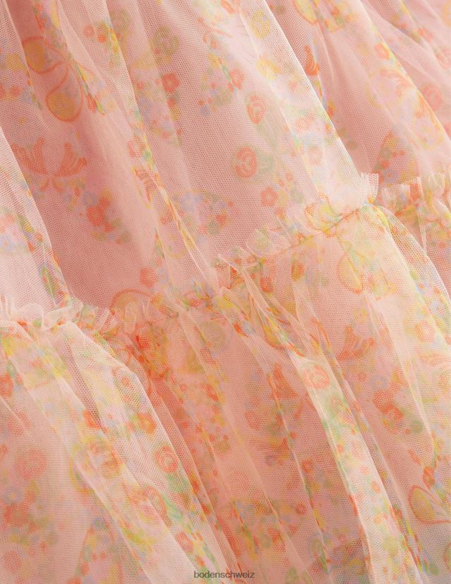 Boden Mädchen Bedruckter Stufenrock aus Tüll VH86PT2707 Kleidung rosafarbene Schmetterlinge