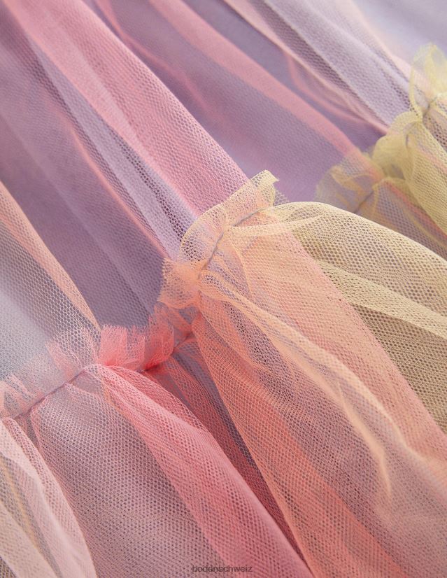 Boden Mädchen Bedruckter Stufenrock aus Tüll VH86PT2988 Kleidung Ombre