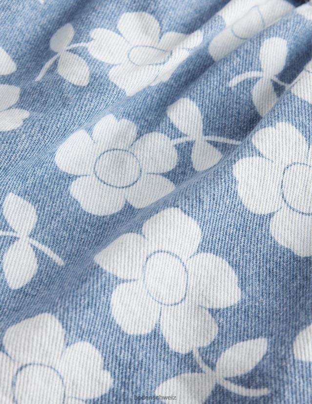 Boden Mädchen Denim-Rock mit Knopfleiste VH86PT2769 Kleidung Denim-Blume