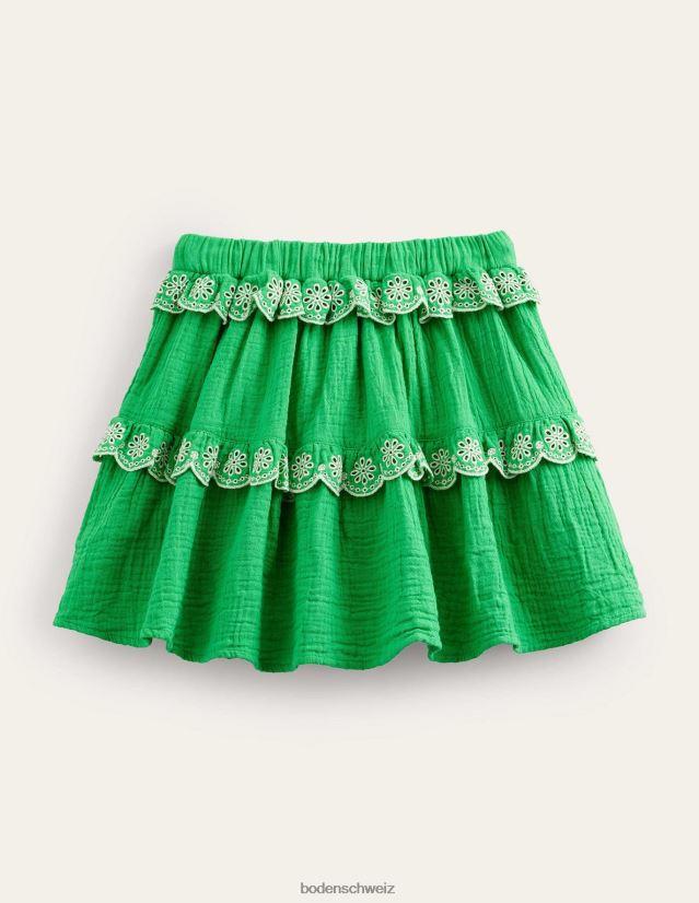 Boden Mädchen Doppelter Muschelrock aus Stoff VH86PT2626 Kleidung hellgrün