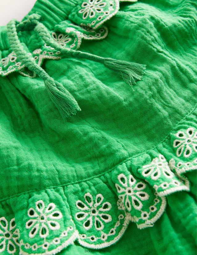 Boden Mädchen Doppelter Muschelrock aus Stoff VH86PT2626 Kleidung hellgrün