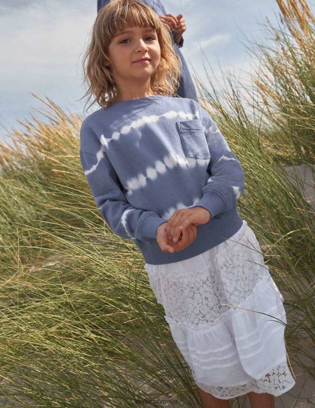 Boden Mädchen Gesmokter Stufen-Midirock VH86PT2643 Kleidung Weiß