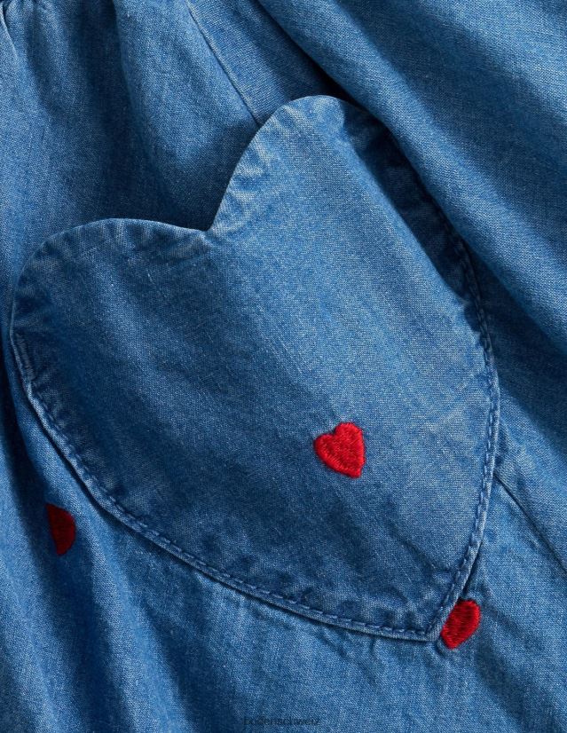 Boden Mädchen Gewebter, wirbelnder Rock VH86PT2620 Kleidung Mid-Vintage-Jeansherzen