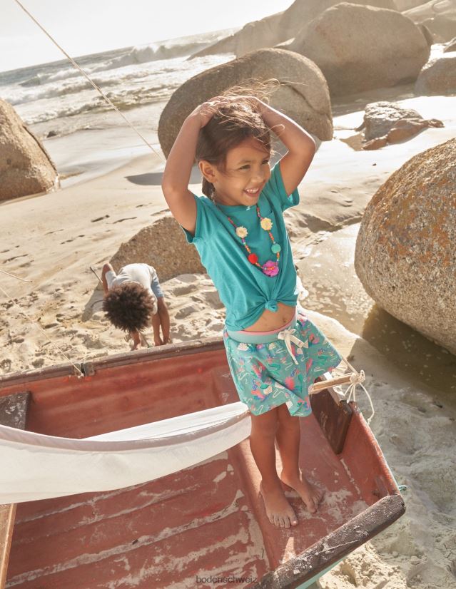 Boden Mädchen Jersey-Skort VH86PT777 Kleidung Aqua meerblaue Meerjungfrauen