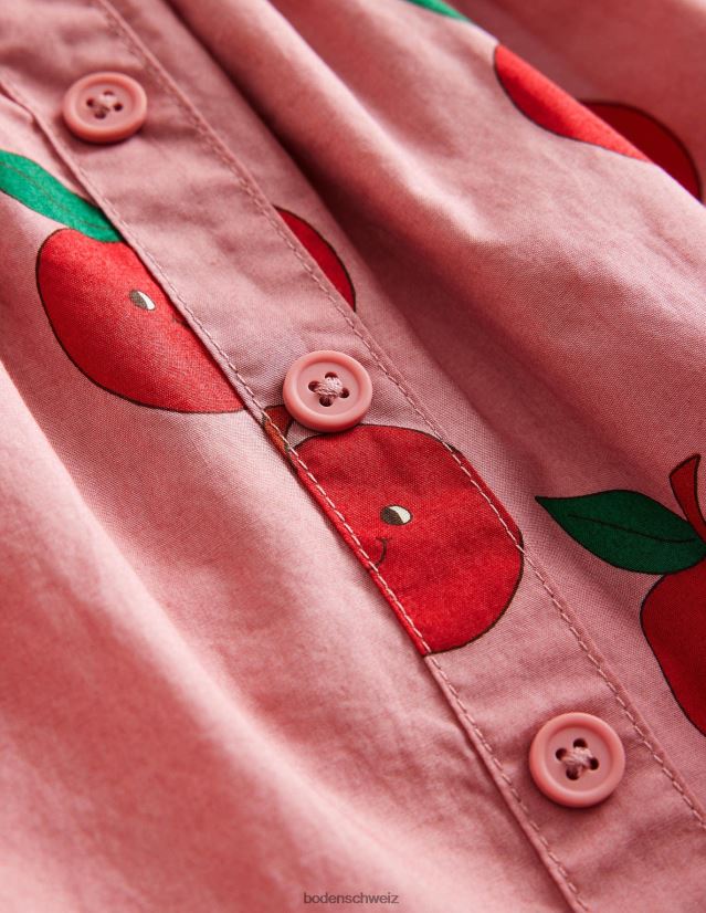 Boden Mädchen Knopf durch den wirbelnden Rock VH86PT789 Kleidung mandelrosa Äpfel