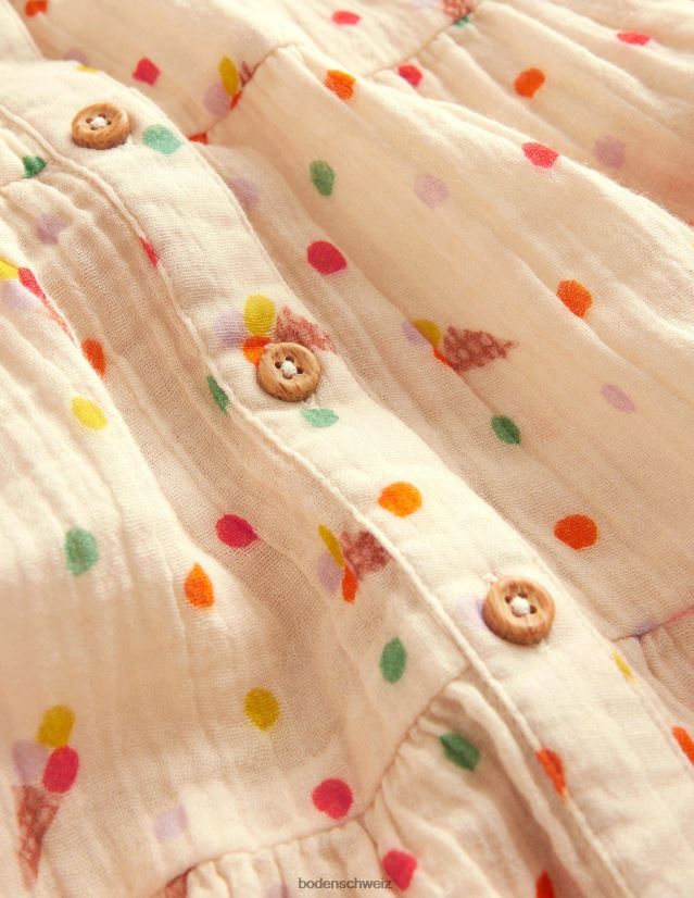 Boden Mädchen Midirock aus Doppelstoff VH86PT2650 Kleidung Vanilleschoteneis