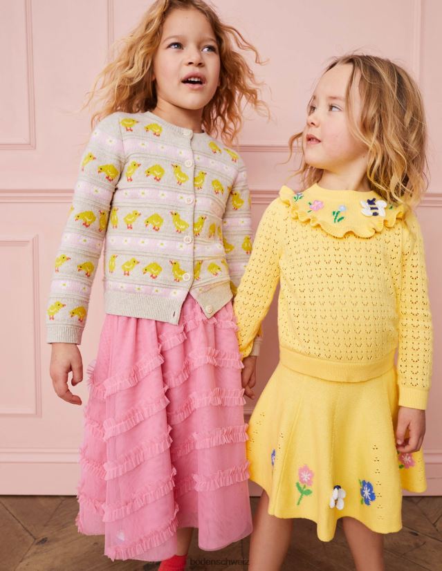 Boden Mädchen Midirock aus Tüll für besondere Anlässe VH86PT2667 Kleidung Boto-Rosa