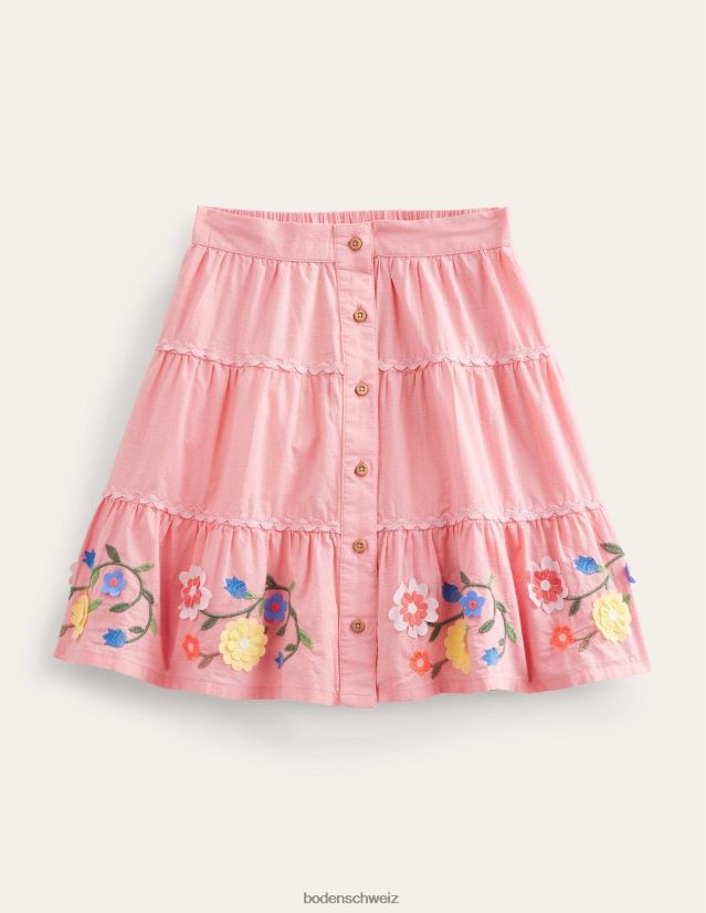 Boden Mädchen Midirock mit besticktem Saum VH86PT2666 Kleidung Zierapfel