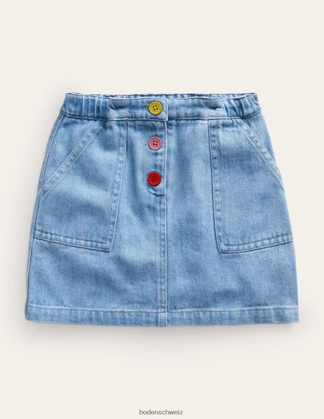 Boden Mädchen Minirock in A-Linie VH86PT785 Kleidung leichte Denim-Waschung