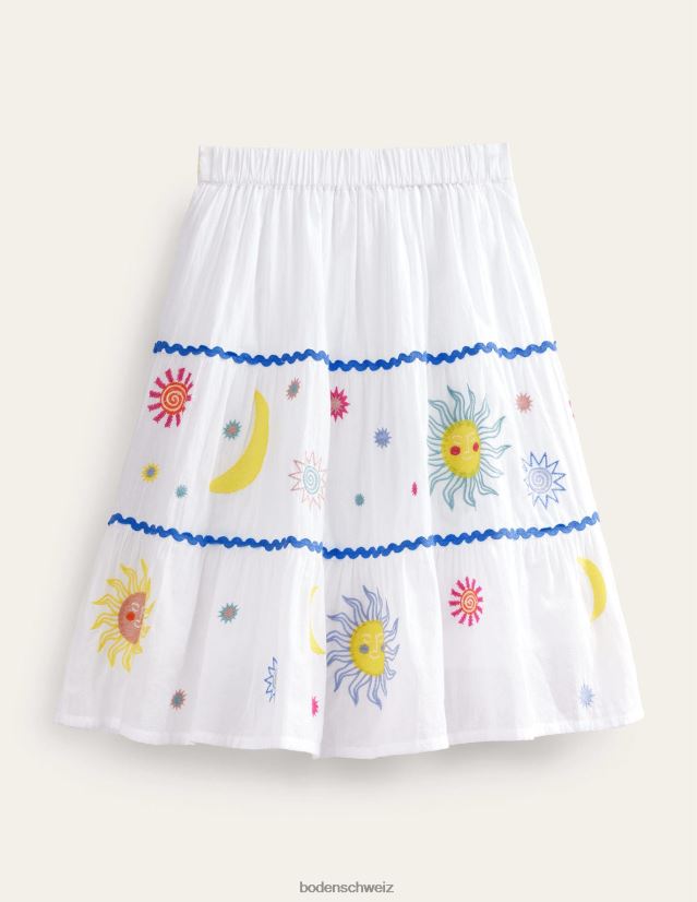 Boden Mädchen Rock mit himmlischer Applikation VH86PT2635 Kleidung Weiß