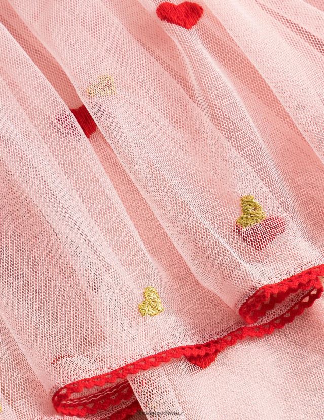 Boden Mädchen bestickter Tüllrock VH86PT3130 Kleidung rosa Herzstickerei