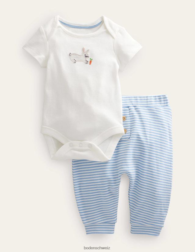 Boden Mädchen Gots Body- und Leggings-Set VH86PT3255 Kleidung Elfenbeinhase