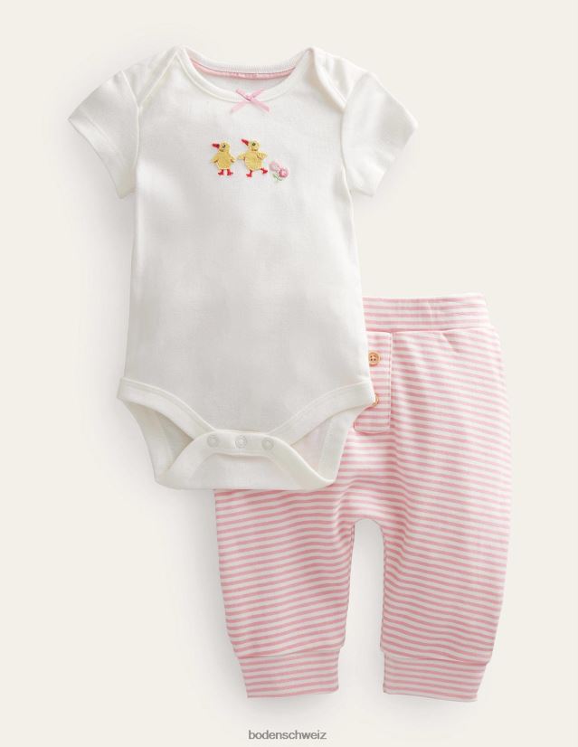 Boden Mädchen Gots Body- und Leggings-Set VH86PT3284 Kleidung Elfenbeinküken
