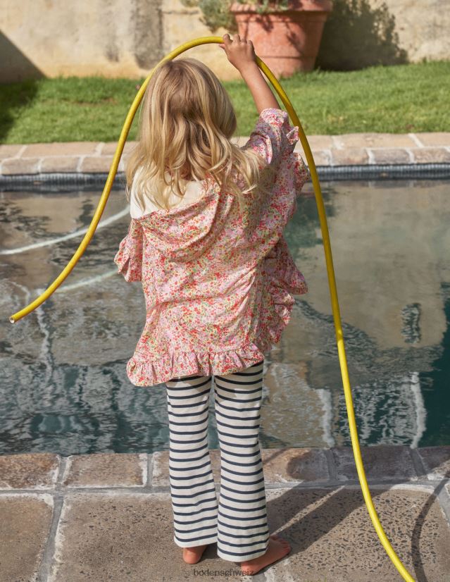 Boden Mädchen Kick-Flare-Leggings aus Jersey VH86PT3090 Kleidung Elfenbein/Marine