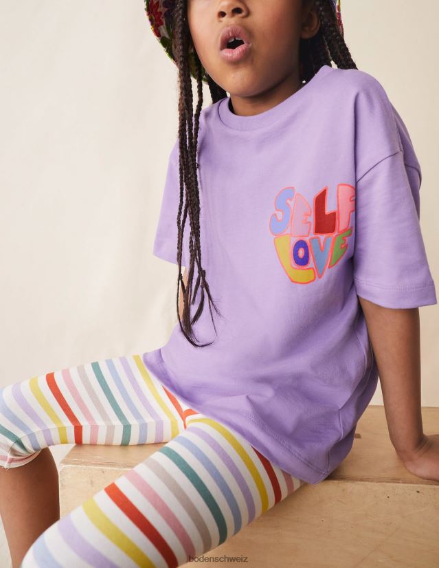 Boden Mädchen Lustige, kurze Leggings VH86PT3193 Kleidung Butterblume gelb/lila