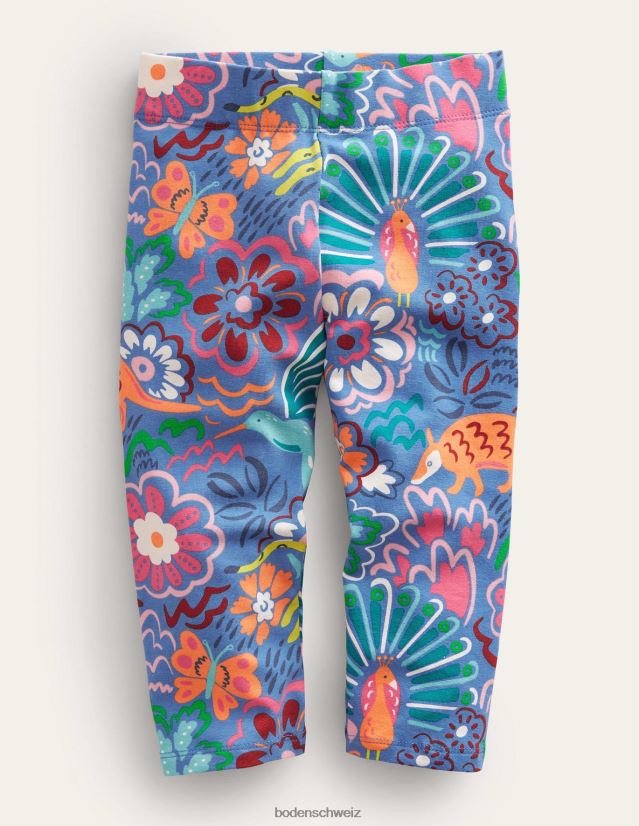 Boden Mädchen Lustige, kurze Leggings VH86PT3224 Kleidung elisabethanisches blaues Blumenmuster