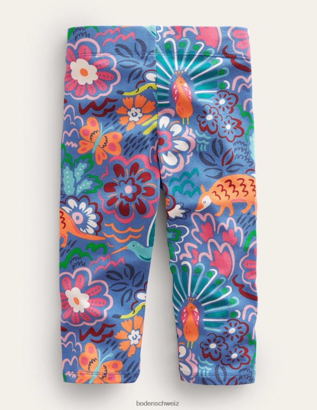 Boden Mädchen Lustige, kurze Leggings VH86PT3224 Kleidung elisabethanisches blaues Blumenmuster