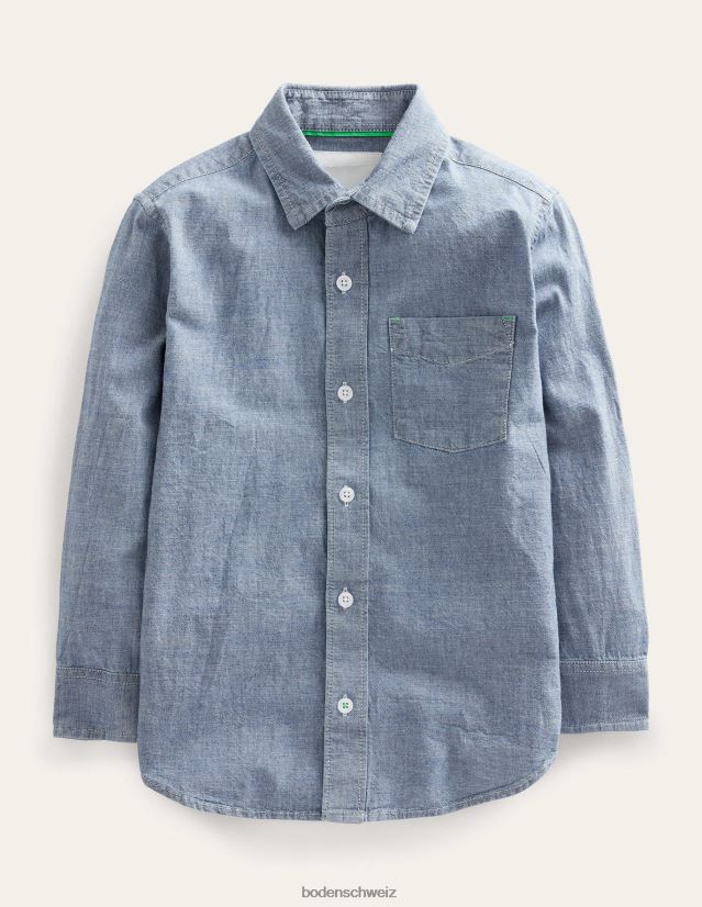 Boden Mädchen Chambray-Hemd VH86PT3002 Kleidung helles Chambray