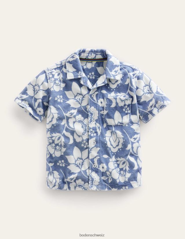 Boden Mädchen Frotteehemd VH86PT3023 Kleidung Weiches Steuerbord-Blumenmuster